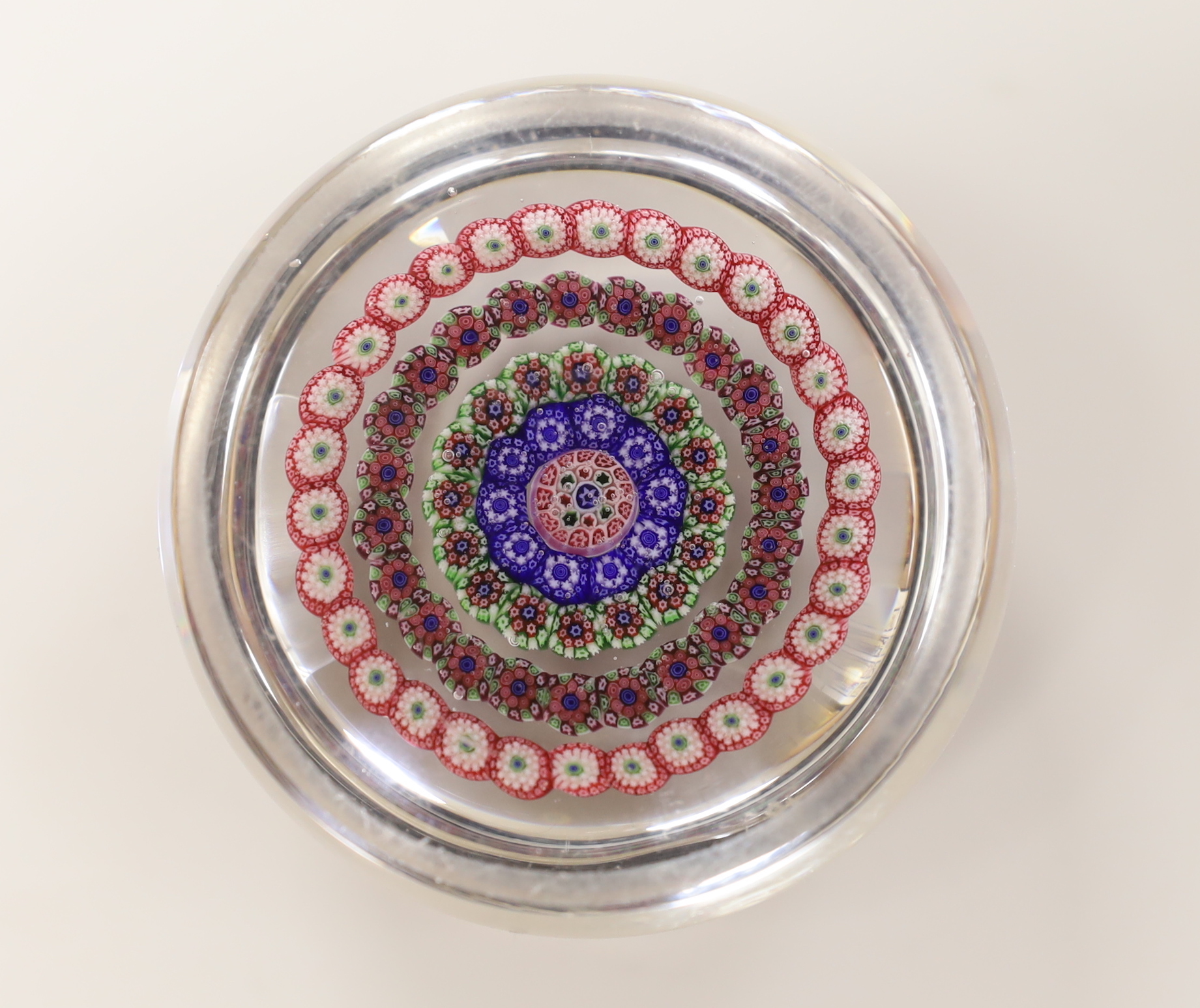 A Baccarat concentric millefleur cane paperweight, 6cm diameter